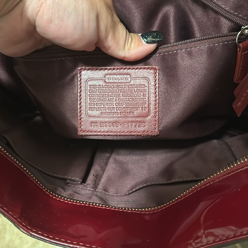 Red authentic Coach purse - Picture 6 of 8